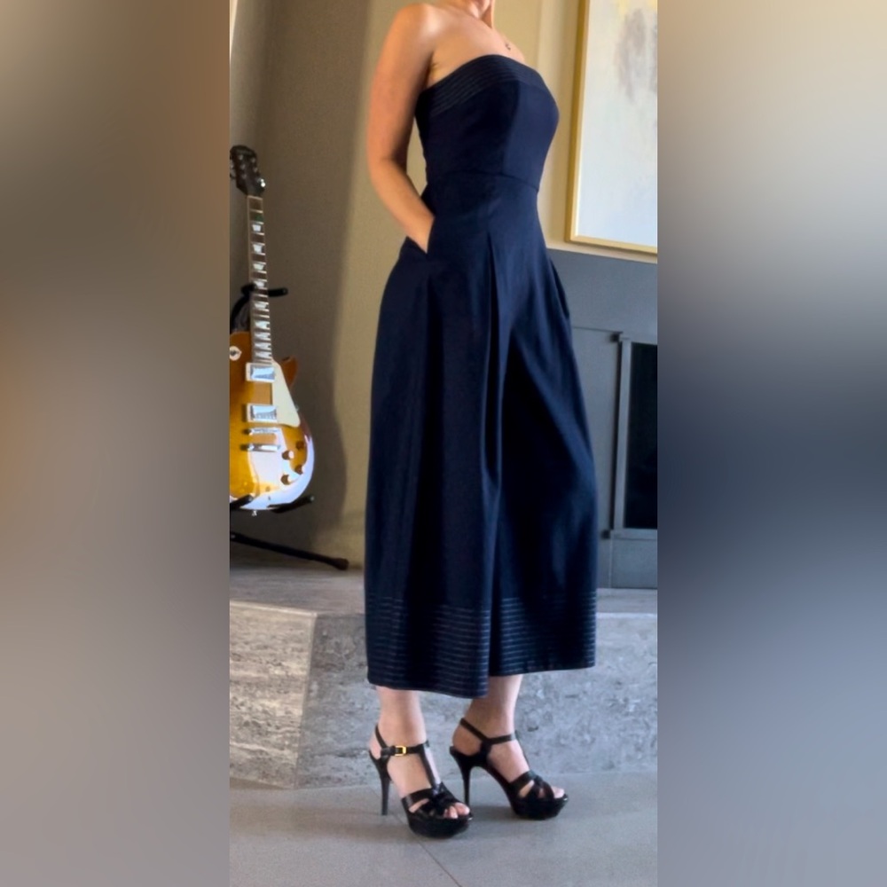 ABS strapless navy jumpsuit size 4